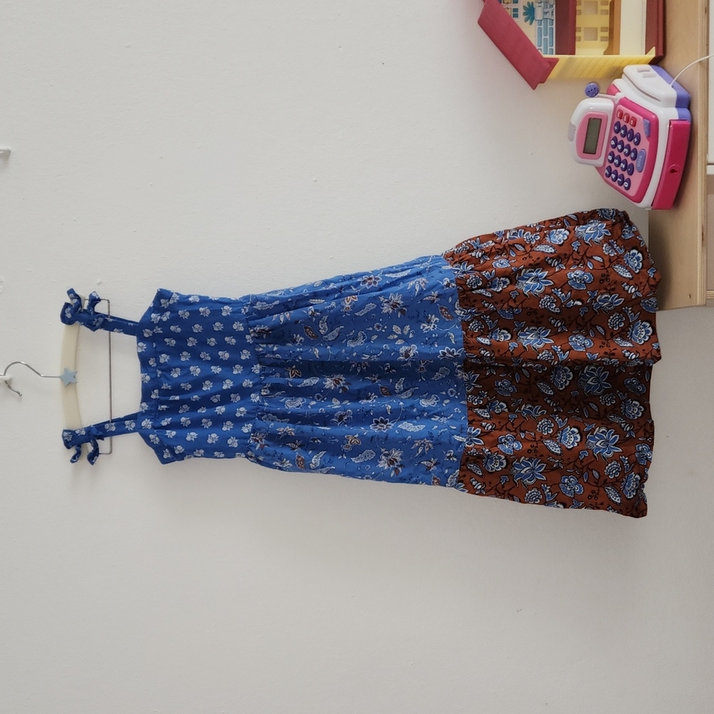 Janie and Jack Blue and Brown Paisley Dress size 6